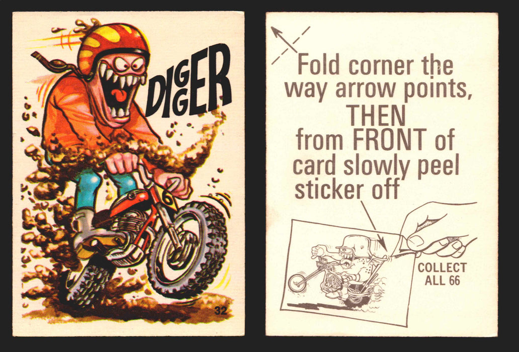 1972 Silly Cycles Donruss Vintage Trading Cards #1-66 You Pick Singles #32 Digger  - TvMovieCards.com