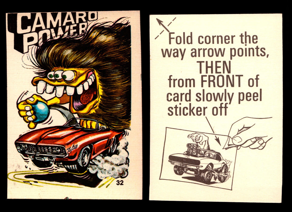 Fabulous Odd Rods Vintage Sticker Cards 1973 #1-#66 You Pick Singles #32   Camaro Power  - TvMovieCards.com