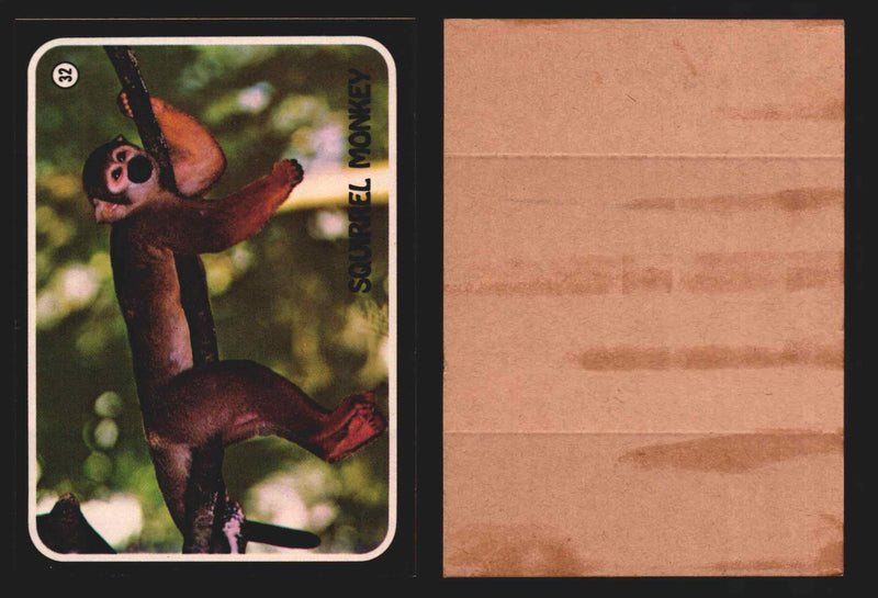 Zoo's Who Topps Animal Sticker Trading Cards You Pick Singles #1-40 1975 #32 Squirrel Monkey  - TvMovieCards.com