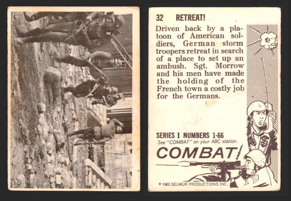 1963 Combat Series I Donruss Selmur Vintage Card You Pick Singles #1-66 32   Retreat!  - TvMovieCards.com