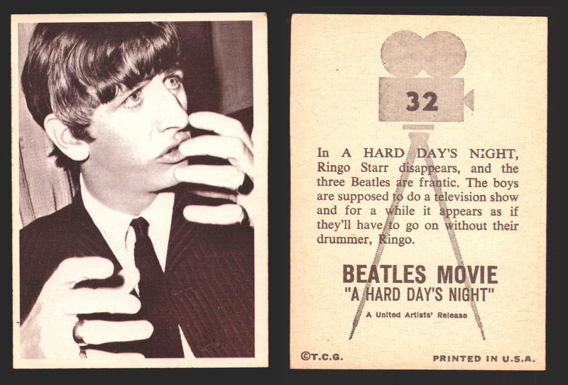 Beatles A Hard Days Night Movie Topps 1964 Vintage Trading Card You Pick Singles #32  - TvMovieCards.com