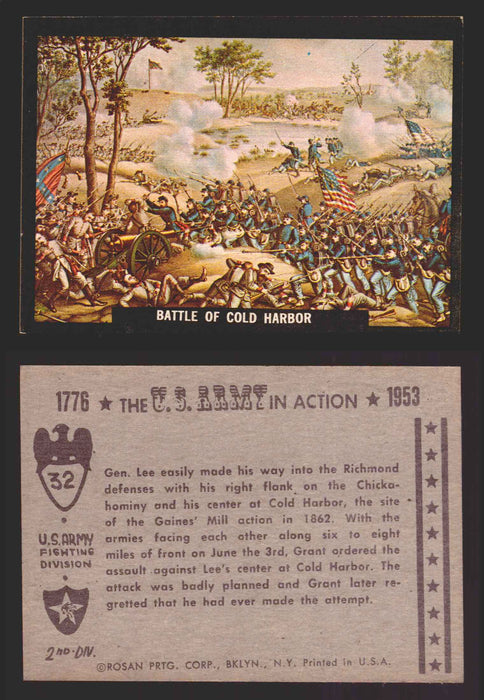 1961 The U.S. Army in Action 1776-1953 Trading Cards You Pick Singles #1-64 32   Battle of Cold Harbor  - TvMovieCards.com