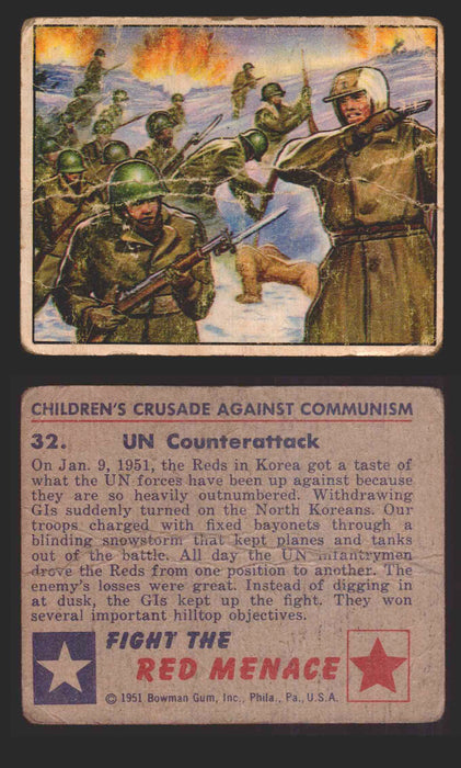 1951 Red Menace Vintage Trading Cards #1-48 You Pick Singles Bowman Gum 32   UN Counterattack  - TvMovieCards.com
