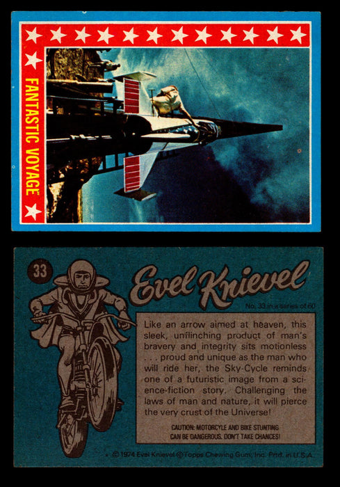 Evel Knievel Topps 1974 Vintage Trading Cards You Pick Singles #1-60 #33  - TvMovieCards.com