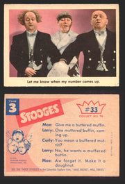 1959 Three 3 Stooges Fleer Vintage Trading Cards You Pick Singles #1-96 #33  - TvMovieCards.com