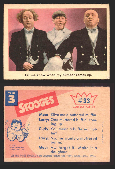 1959 Three 3 Stooges Fleer Vintage Trading Cards You Pick Singles #1-96 #33  - TvMovieCards.com