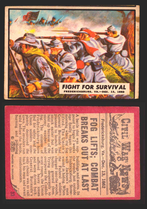 Civil War News Vintage Trading Cards A&BC Gum You Pick Singles #1-88 1965 33   Fight for Survival  - TvMovieCards.com