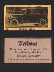 1920s Neilson's Chocolate Automobile Vintage Trading Cards U Pick Singles #1-40 #33 Auburn Sedan  - TvMovieCards.com