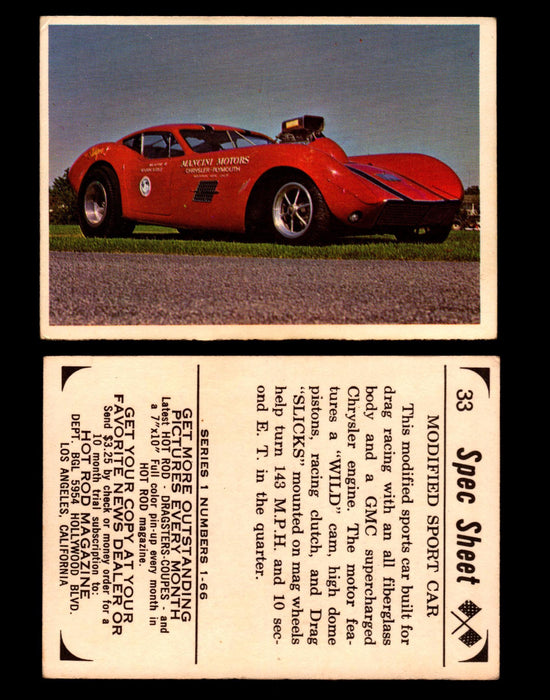 1965 Donruss Spec Sheet Vintage Hot Rods Trading Cards You Pick Singles #1-66 #33  - TvMovieCards.com