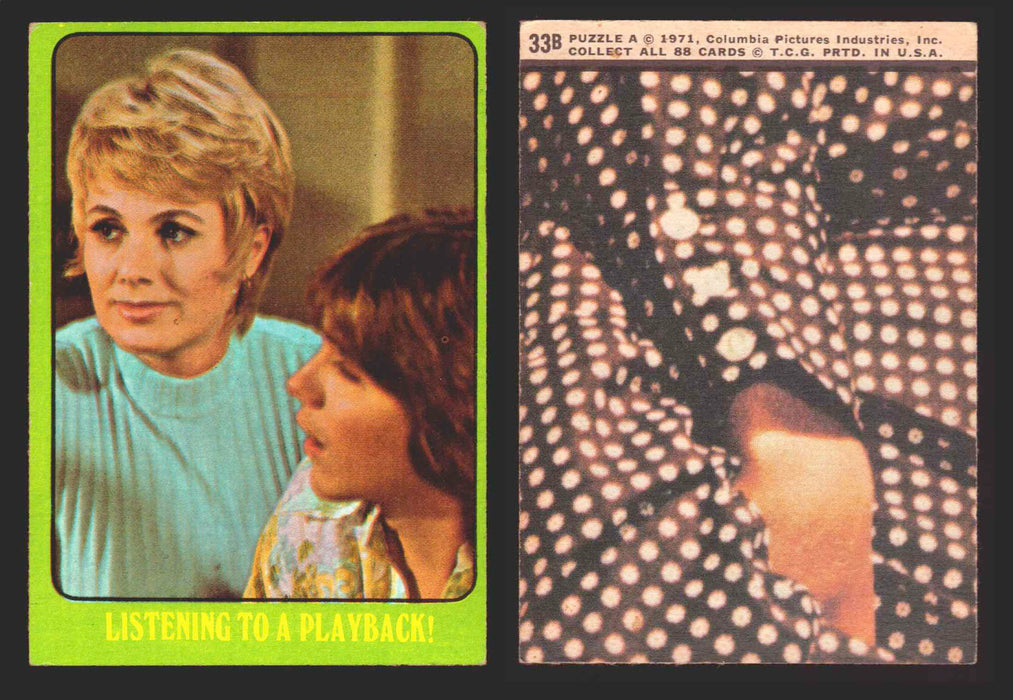 1971 The Partridge Family Series 3 Green You Pick Single Cards #1-88B Topps USA #	33B   Listening to a Playback  - TvMovieCards.com