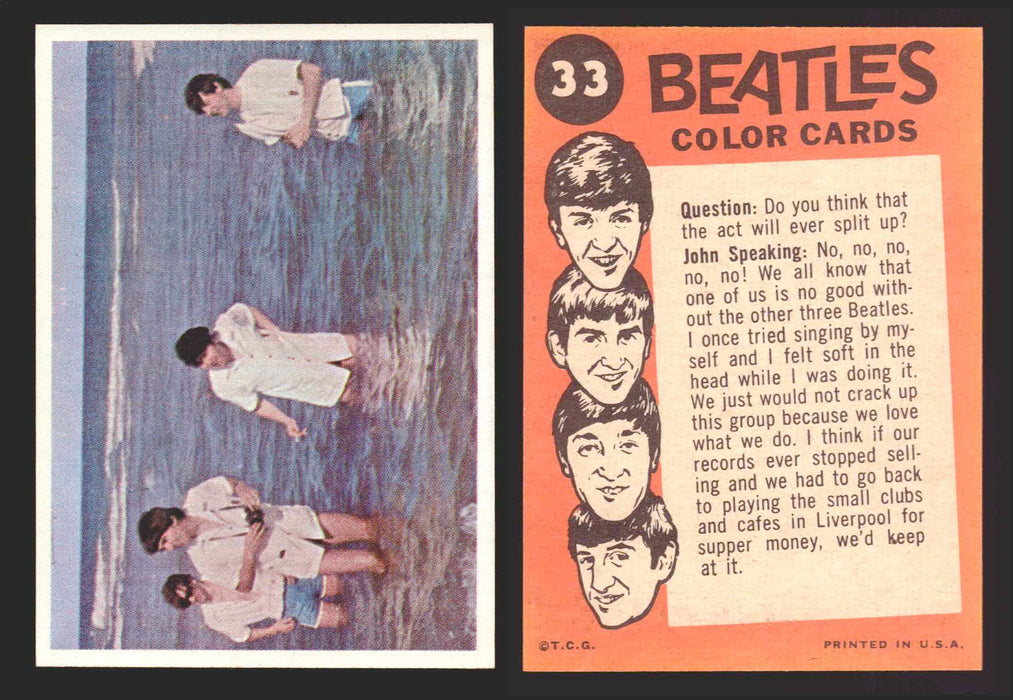 Beatles Color Topps 1964 Vintage Trading Cards You Pick Singles #1-#64 #	33  - TvMovieCards.com