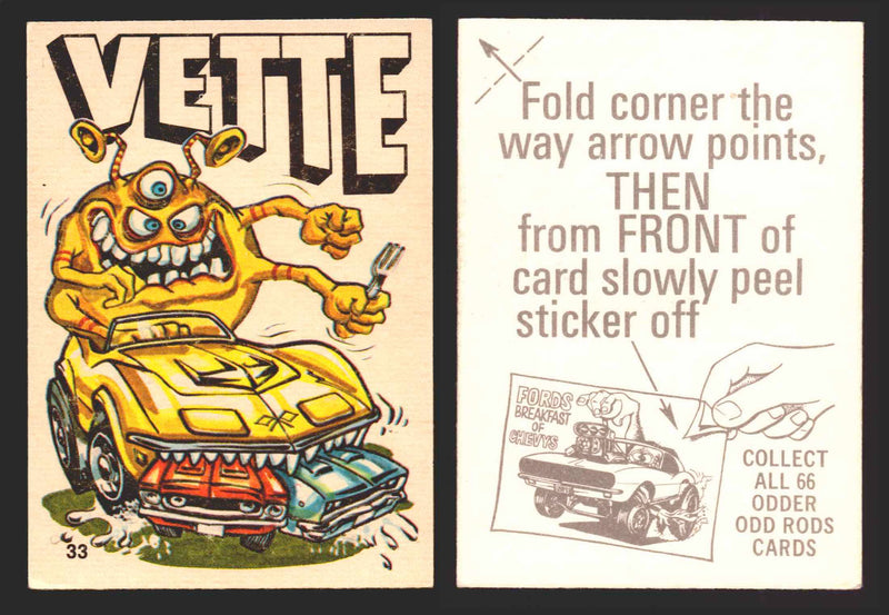 1970 Odder Odd Rods Donruss Vintage Trading Cards #1-66 You Pick Singles 33   Vette  - TvMovieCards.com