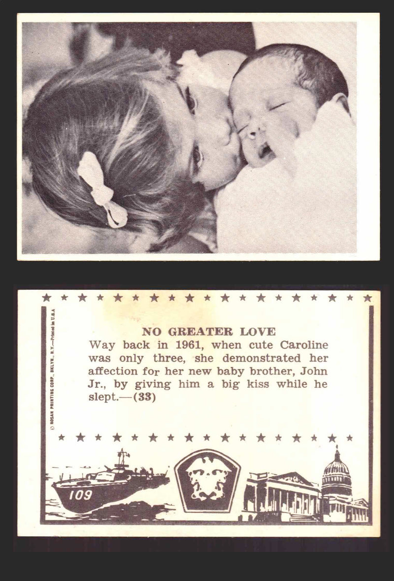 1963 John F. Kennedy JFK Rosan Trading Card You Pick Singles #1-66 33   No Greater Love  - TvMovieCards.com