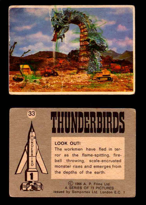 Thunderbirds Vintage Trading Card Singles #1-72 Somportex 1966 #33  - TvMovieCards.com