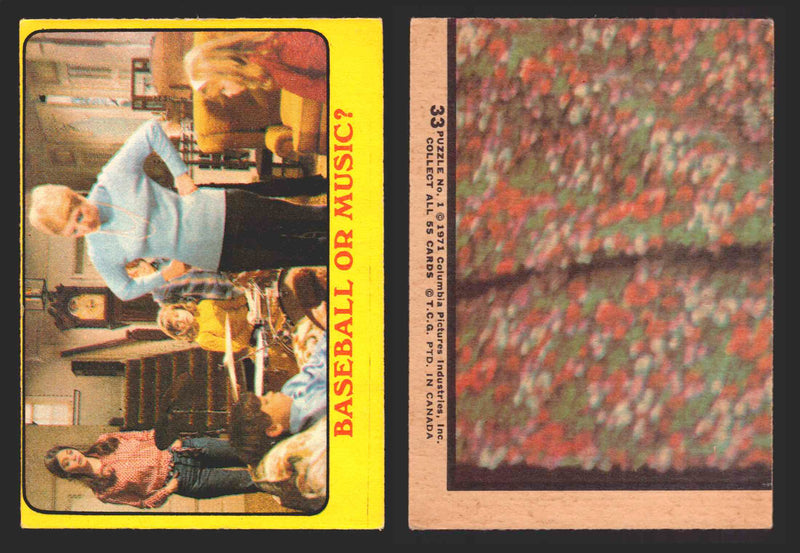 1971 The Partridge Family Series 1 Yellow You Pick Single Cards #1-55 Topps USA 33   Baseball or Music?  - TvMovieCards.com
