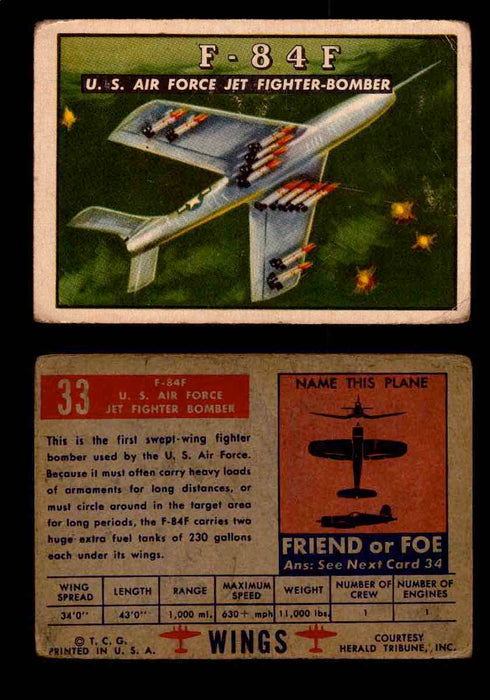 1952 Wings Topps TCG Vintage Trading Cards You Pick Singles #1-100 #33  - TvMovieCards.com