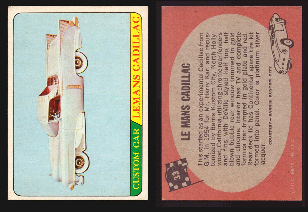Hot Rods Topps 1968 George Barris Vintage Trading Cards #1-66 You Pick Singles #33 Le Mans Cadillac  - TvMovieCards.com