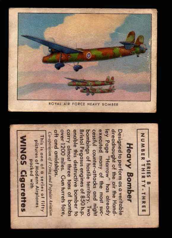 1941 Modern American Airplanes Series B Vintage Trading Cards Pick Singles #1-50 33	 	Royal Air Force Heavy Bomber  - TvMovieCards.com