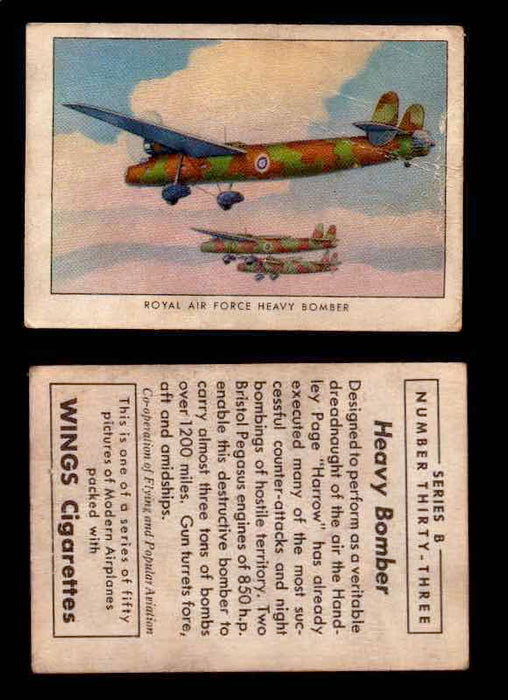1941 Modern American Airplanes Series B Vintage Trading Cards Pick Singles #1-50 33	 	Royal Air Force Heavy Bomber  - TvMovieCards.com