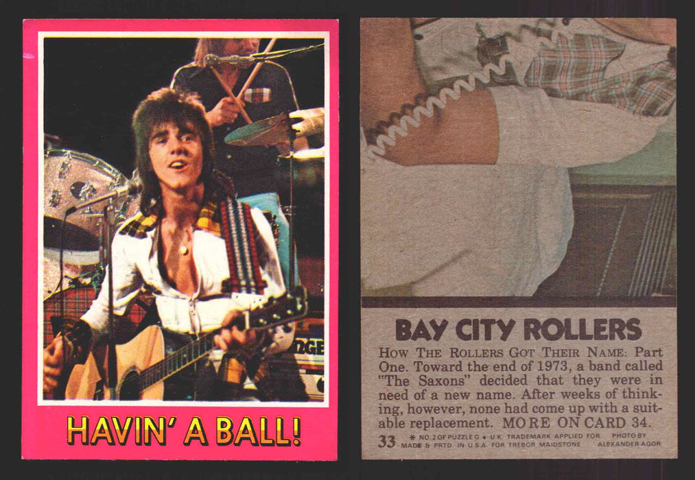 1975 Bay City Rollers Vintage Trading Cards You Pick Singles #1-66 Trebor 33   Havin' A Ball!  - TvMovieCards.com