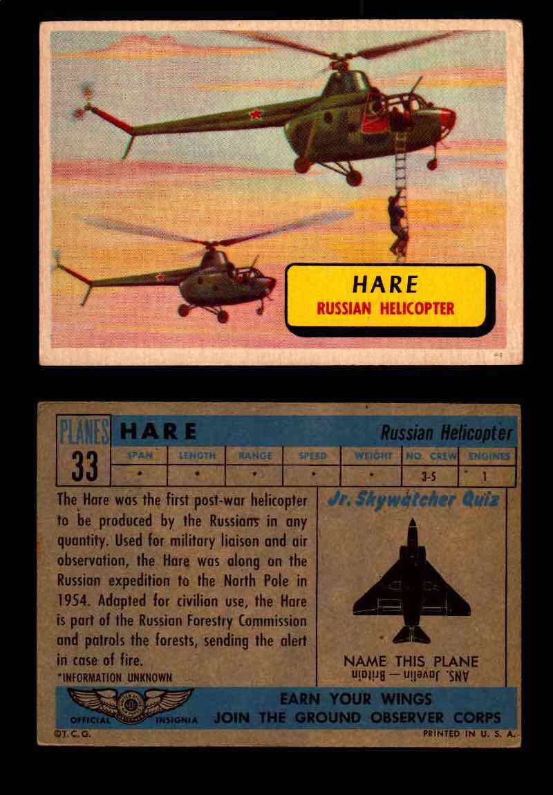1957 Planes Series I Topps Vintage Card You Pick Singles #1-60 #33  - TvMovieCards.com