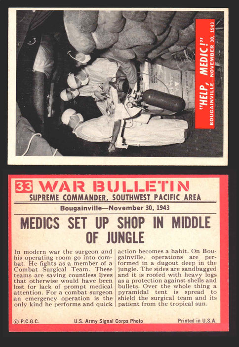 1965 War Bulletin Philadelphia Gum Vintage Trading Cards You Pick Singles #1-88 33   Help Medic!  - TvMovieCards.com