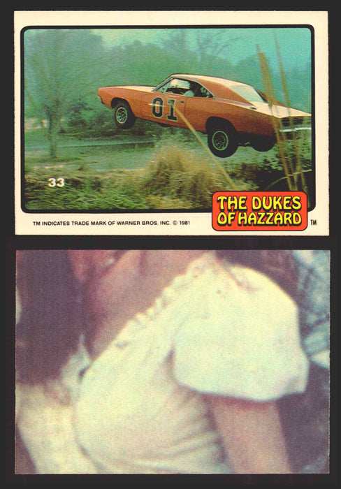 1981 Dukes of Hazzard Sticker Trading Cards You Pick Singles #1-#66 Donruss 33   The General Lee Flying through the Air  - TvMovieCards.com
