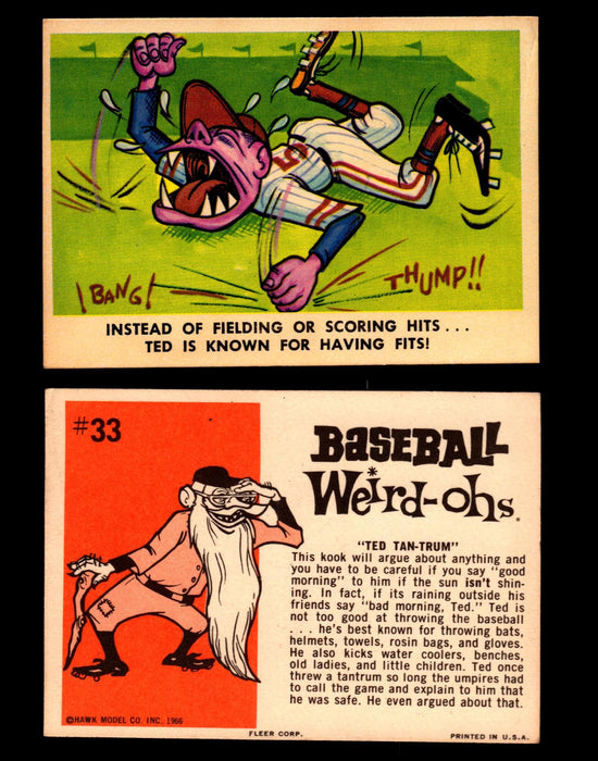 Weird-ohs BaseBall 1966 Fleer Vintage Card You Pick Singles #1-66 #33 Ted Tan-Trum  - TvMovieCards.com