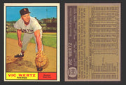 1961 Topps Baseball Trading Card You Pick Singles #300-#399 VG/EX #	340 Vic Wertz - Boston Red Sox  - TvMovieCards.com