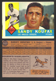 1960 Topps Baseball Trading Card You Pick Singles #250-#572 VG/EX 343 - Sandy Koufax  - TvMovieCards.com