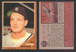 1962 Topps Baseball Trading Card You Pick Singles #300-#399 VG/EX #	349 Paul Foytack - Detroit Tigers  - TvMovieCards.com