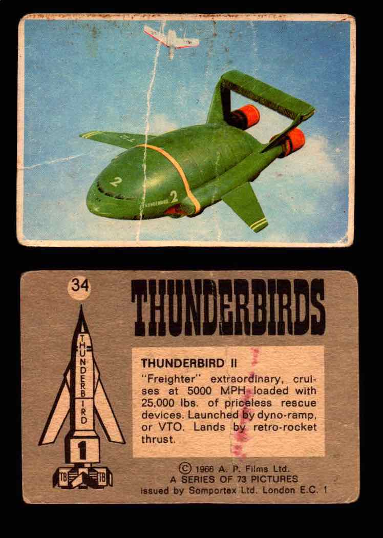 Thunderbirds Vintage Trading Card Singles #1-72 Somportex 1966 #34  - TvMovieCards.com