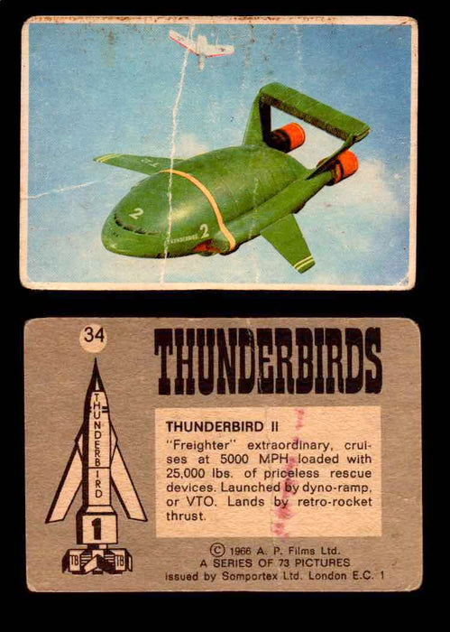 Thunderbirds Vintage Trading Card Singles #1-72 Somportex 1966 #34  - TvMovieCards.com