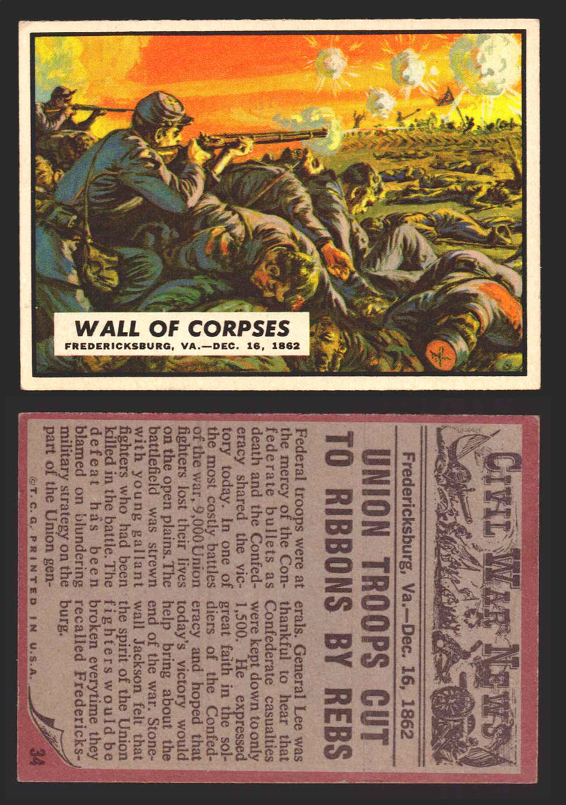 1962 Civil War News Topps TCG Trading Card You Pick Single Cards #1 - 88 34   Wall of Corpses  - TvMovieCards.com