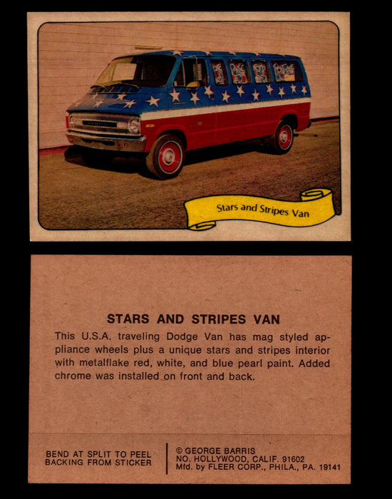 Kustom Cars - Series 2 George Barris 1975 Fleer Sticker Vintage Cards You Pick S #34 Stars and Stripes Van  - TvMovieCards.com