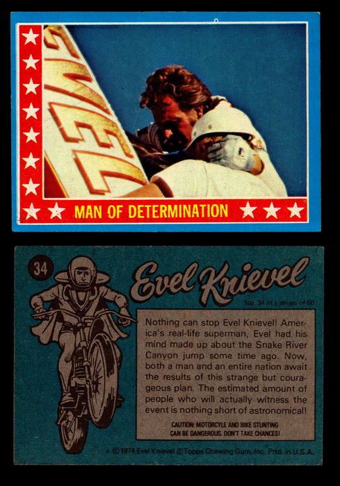 Evel Knievel Topps 1974 Vintage Trading Cards You Pick Singles #1-60 #34  - TvMovieCards.com