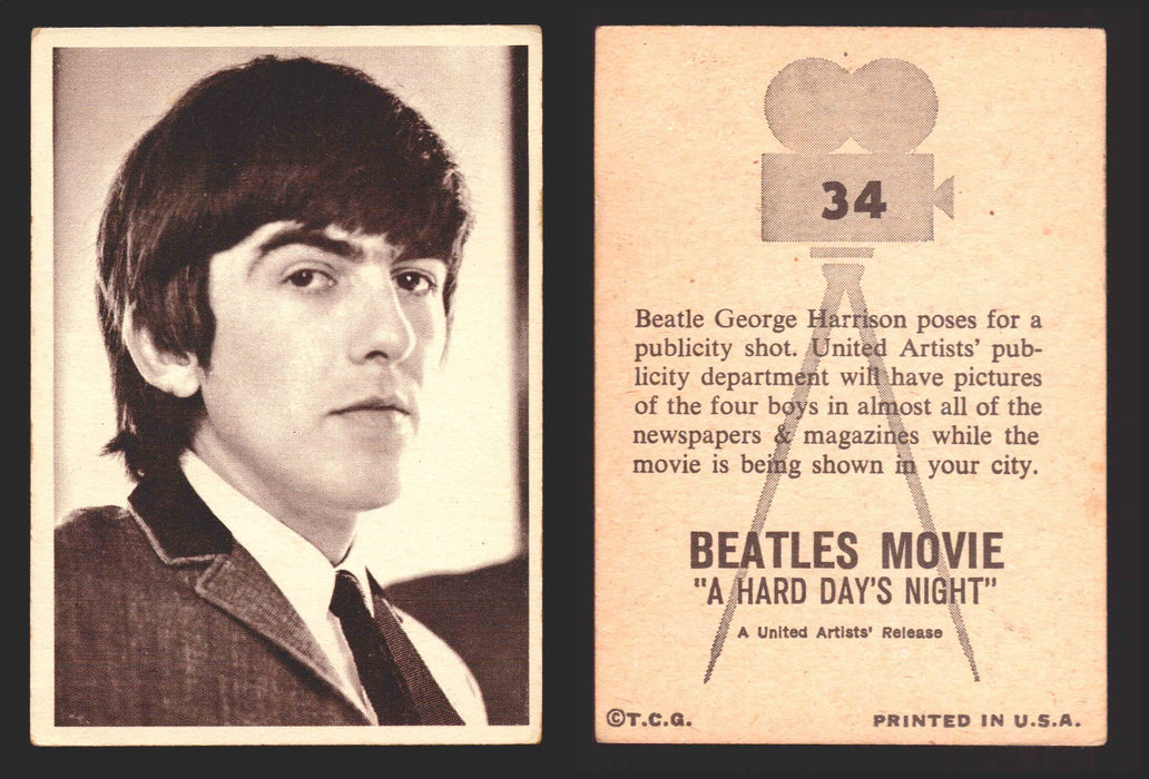 Beatles A Hard Days Night Movie Topps 1964 Vintage Trading Card You Pick Singles #34  - TvMovieCards.com
