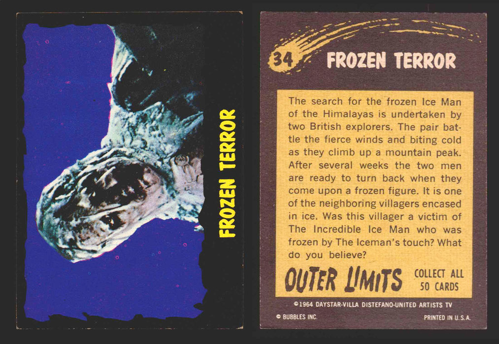 1964 Outer Limits Bubble Inc Vintage Trading Cards #1-50 You Pick Singles #34  - TvMovieCards.com