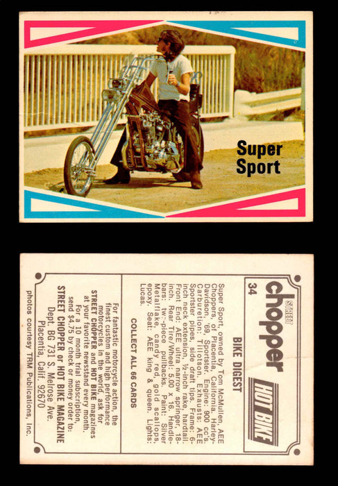 1972 Donruss Choppers & Hot Bikes Vintage Trading Card You Pick Singles #1-66 #34   Super Sport (creased)  - TvMovieCards.com