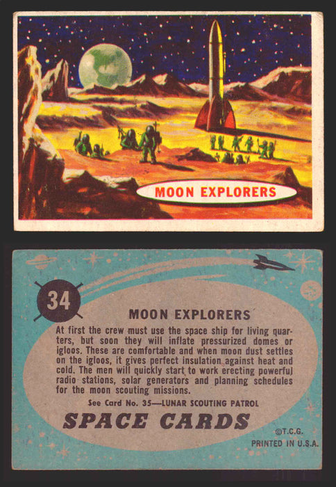 1957 Space Cards Topps Vintage Trading Cards #1-88 You Pick Singles 34   Moon Explorers  - TvMovieCards.com