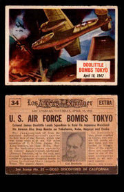 1954 Scoop Newspaper Series 1 Topps Vintage Trading Cards You Pick Singles #1-78 34   Doolittle Bombs Tokyo  - TvMovieCards.com