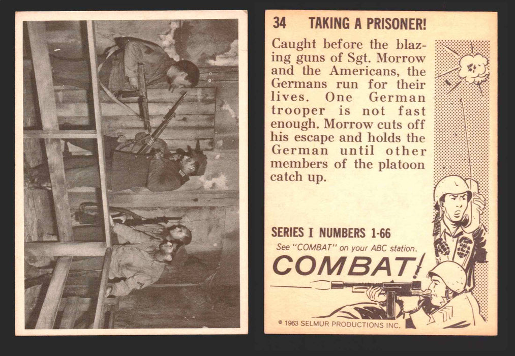 1963 Combat Series I Donruss Selmur Vintage Card You Pick Singles #1-66 34   Taking a Prisoner!  - TvMovieCards.com