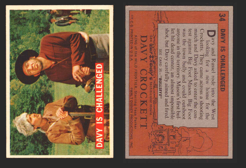 Davy Crockett Series 1 1956 Walt Disney Topps Vintage Trading Cards You Pick Sin 34   Davy Is Challenged  - TvMovieCards.com
