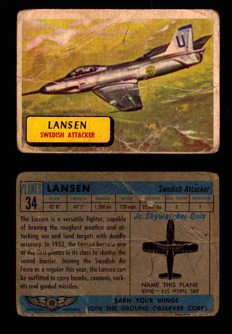 1957 Planes Series I Topps Vintage Card You Pick Singles #1-60 #34  - TvMovieCards.com
