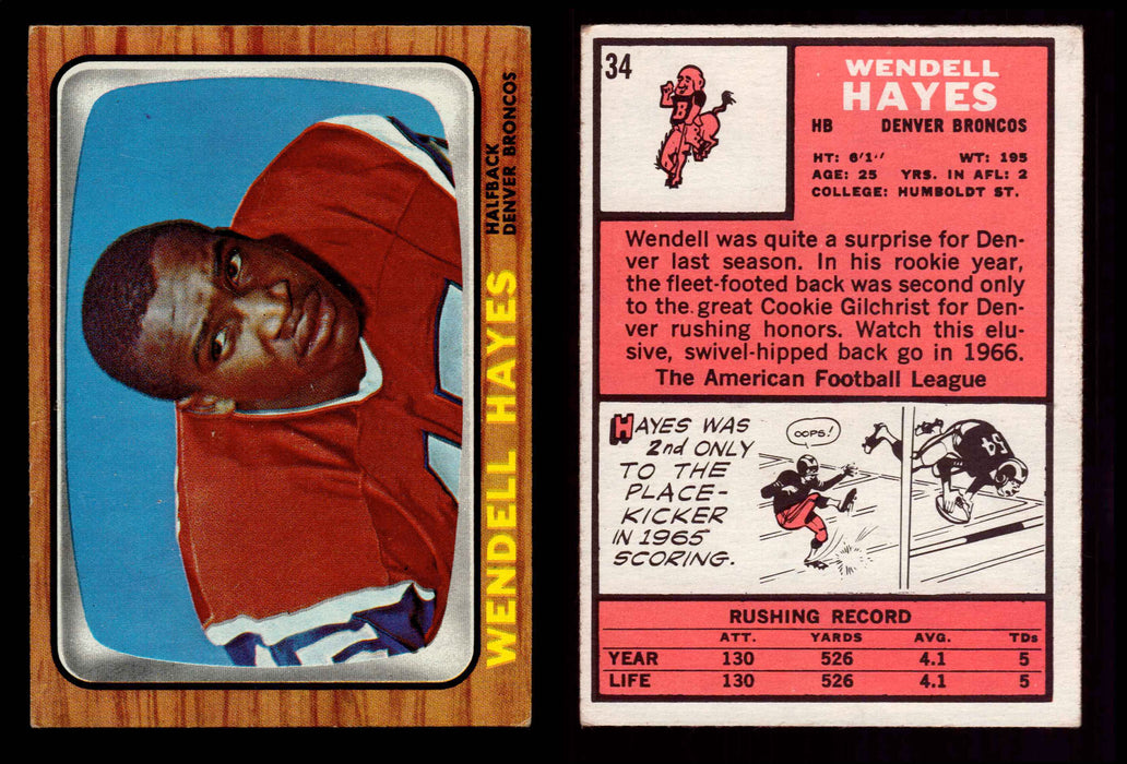 1966 Topps Football Trading Card You Pick Singles #1-#132 VG/EX #34 Wendell Hayes (R)  - TvMovieCards.com
