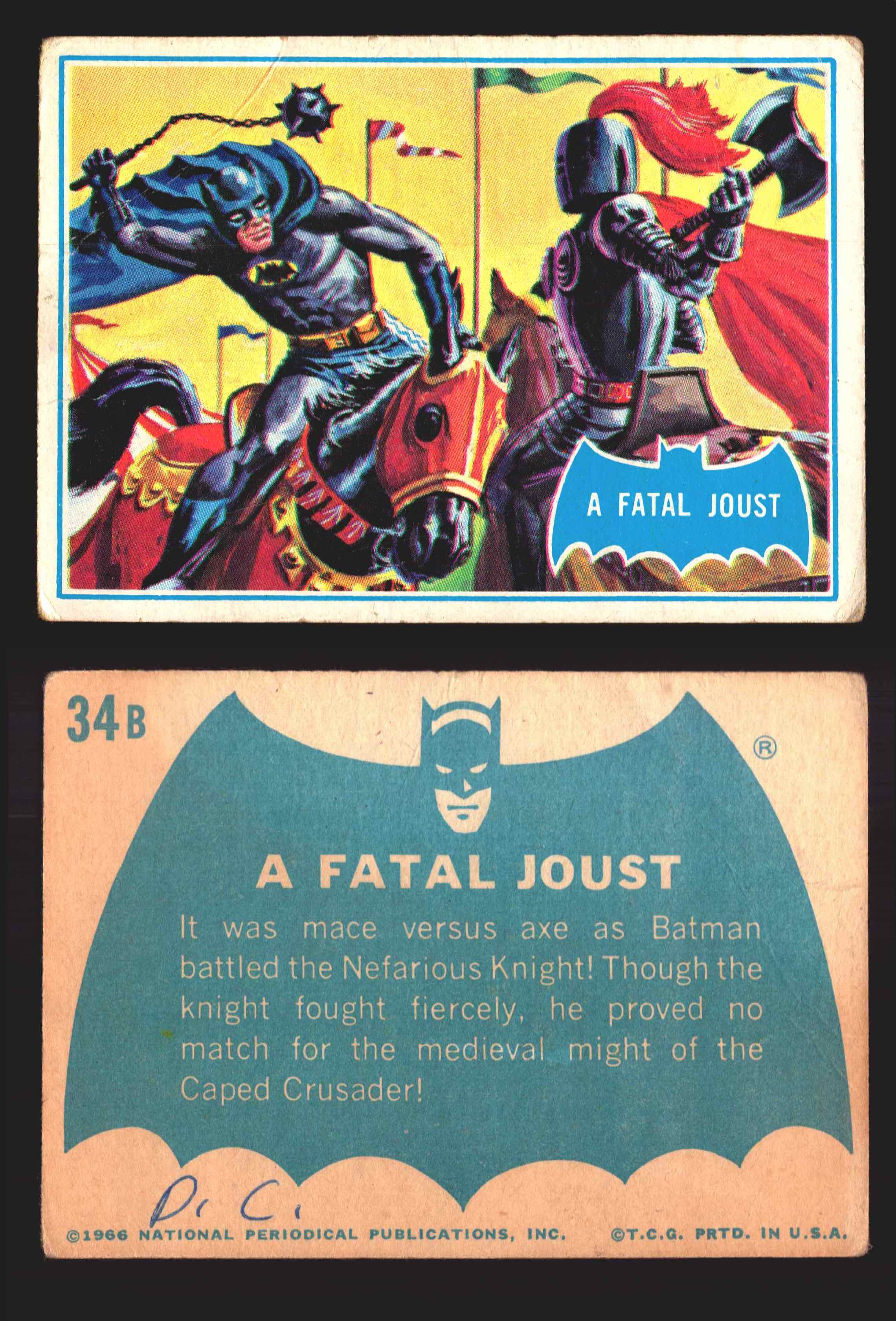 1966 Batman Puzzle B (Blue Bat) Vintage Trading Card You Pick