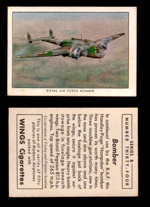 1941 Modern American Airplanes Series B Vintage Trading Cards Pick Singles #1-50 34	 	Royal Air Force Bomber  - TvMovieCards.com