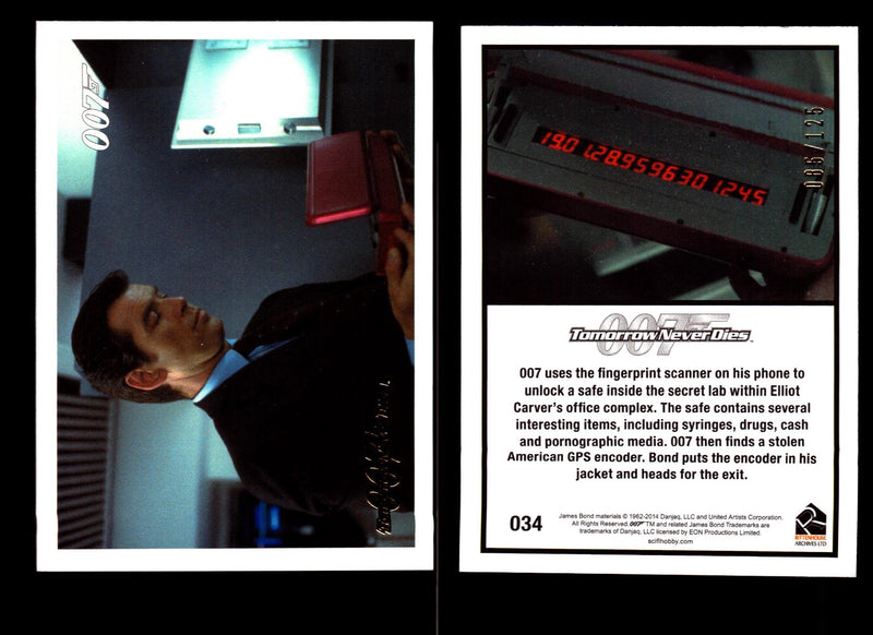 James Bond Archives 2014 Tomorrow Never Dies Gold Parallel Card You Pick Singles #34  - TvMovieCards.com