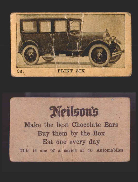 1920s Neilson's Chocolate Automobile Vintage Trading Cards U Pick Singles #1-40 #34 Flint Six  - TvMovieCards.com