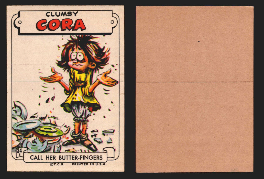 1966 Slob Stickers Topps Trading Card You Pick Singles #1-44 Series 1st A & B #34B Clumsy Cora  - TvMovieCards.com
